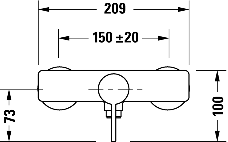 Duravit D-Neo Single lever shower mixer for exposed installation