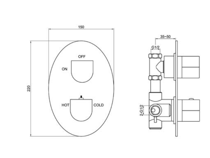 Just Taps Solex Concealed Valves With Slim Click Clack Exofil