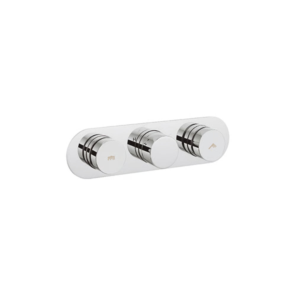 Crosswater Dial Central Thermostatic Shower Valve with 2 Way Diverter Horizontal Chrome