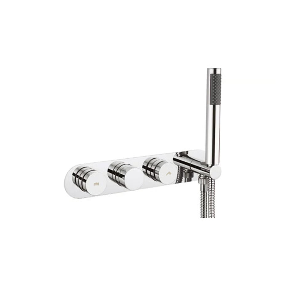 Crosswater Dial Central Thermostatic Shower Valve with 2 Way Diverter & Handset Chrome