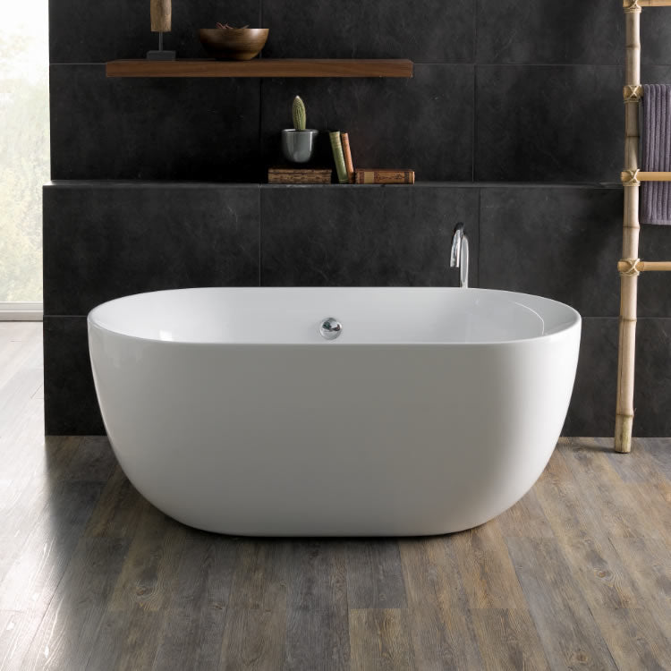 BC Designs Dinkee 1500 x 780mm Free Standing Bath Double Ended White Gloss