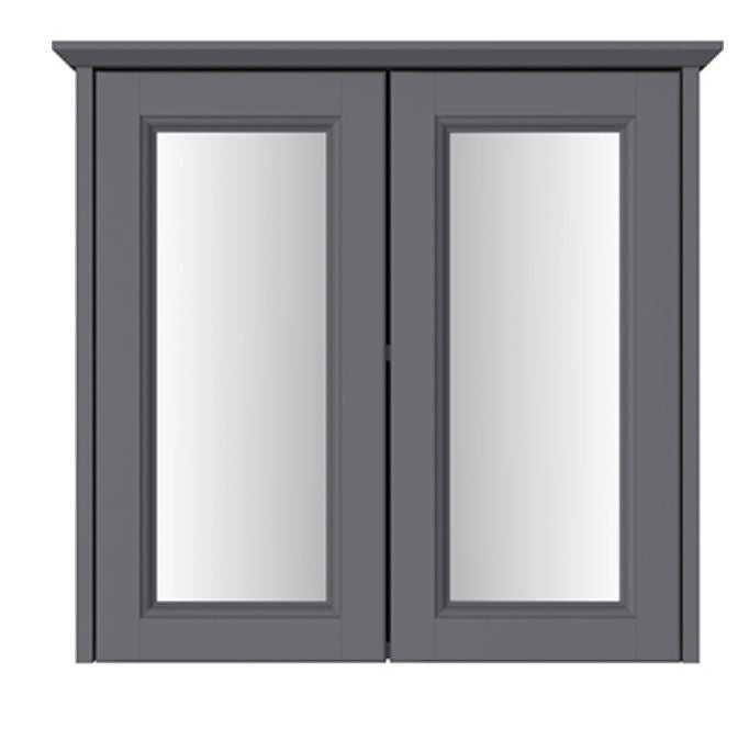 Caversham Double Door Mirrored Wall Cabinet Graphite