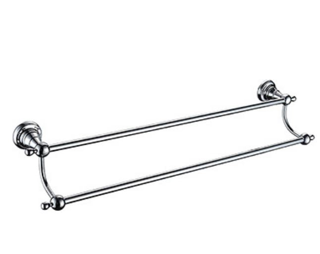 Holborn Wall Mounted Double Towel Rail - Chrome Finish