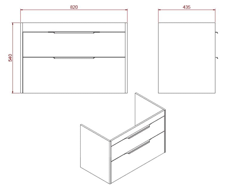 Shoreditch 85cm double drawer Vanity Unit - Caramel