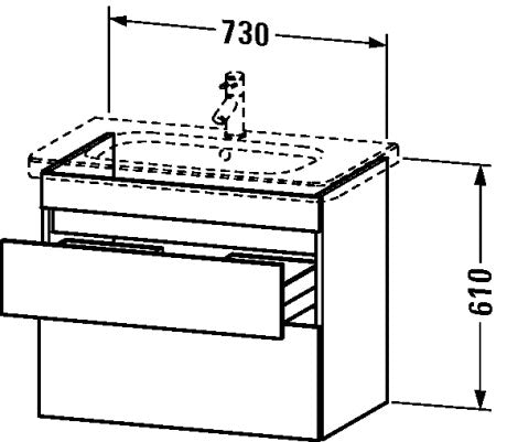 Duravit Durastyle Wall Mounted 730x448 2 Drawer Vanity Unit Only