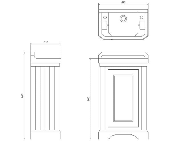 Burlington Cloakroom Unit With Basin - Matt White