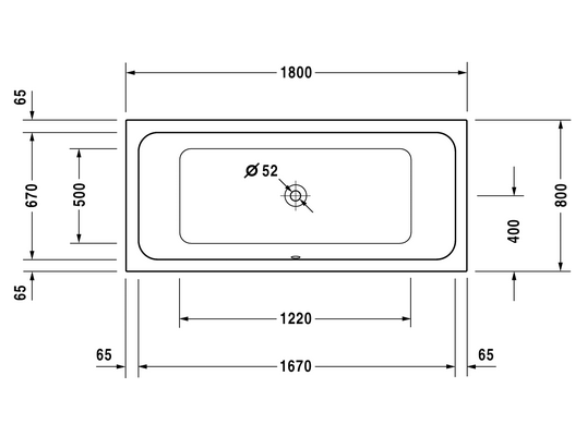 Duravit D-Code 1800 x 800mm Double Ended Acrylic Bath White