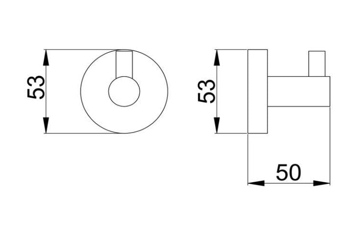 106.5mm Single Robe Hook Black Chrome for Bathroom