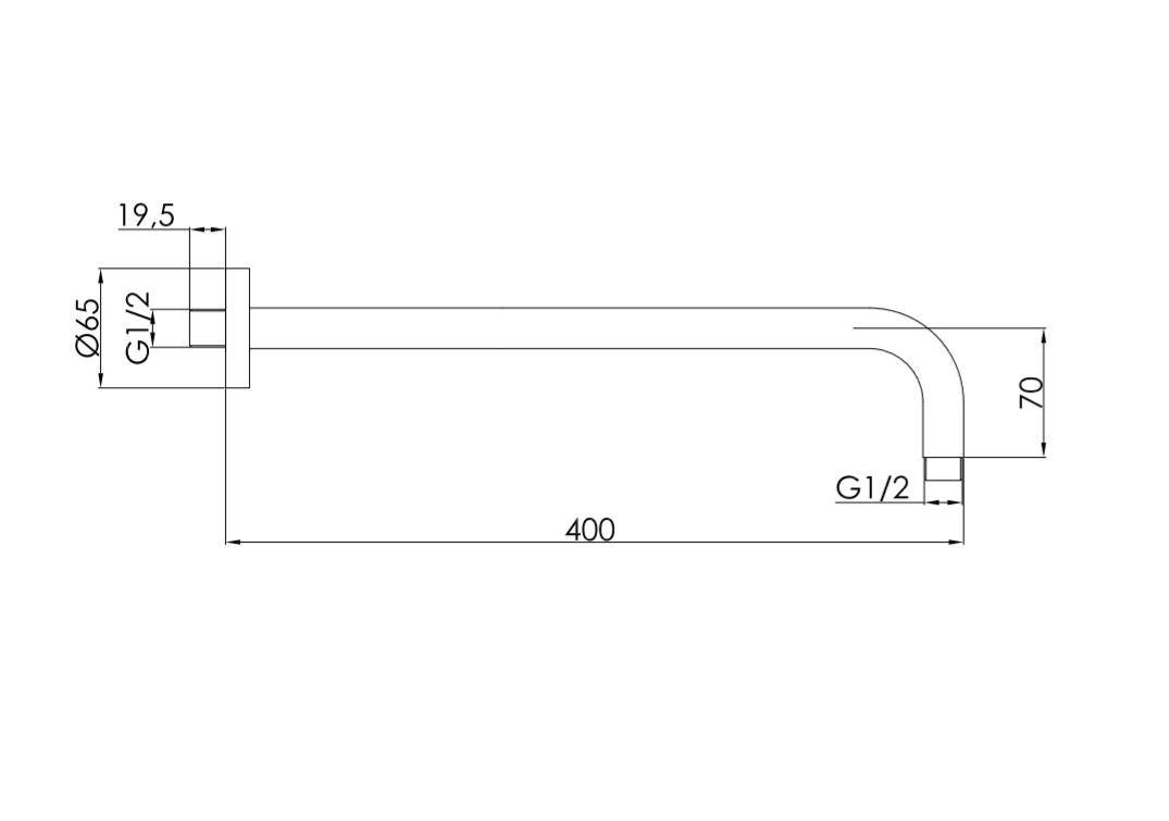 Shower Arm Brushed Brass