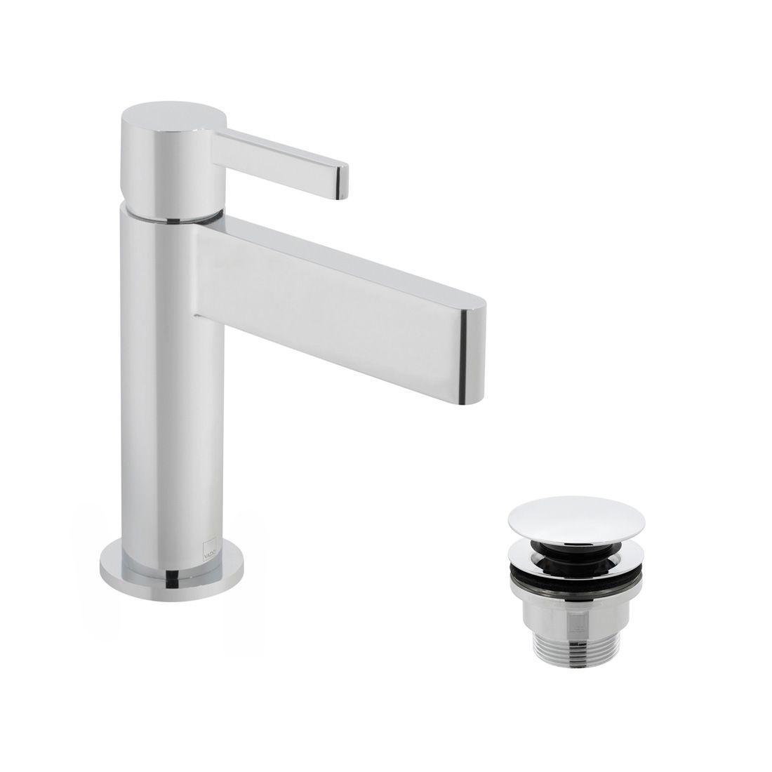 VADO Edit Mono Basin Mixer Tap with universal basin waste