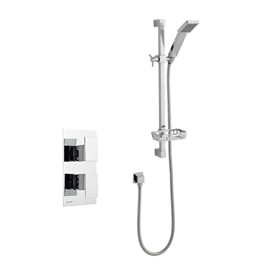 SW6 Element Thermostatic Concealed Shower with Adjustable Slide Rail Kit Option 1