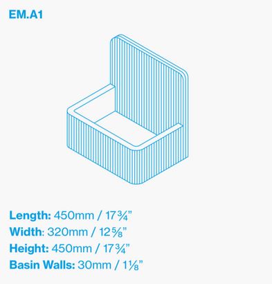 Kast Mini Elm Basin 450mm x 320mm (Choose Colour)