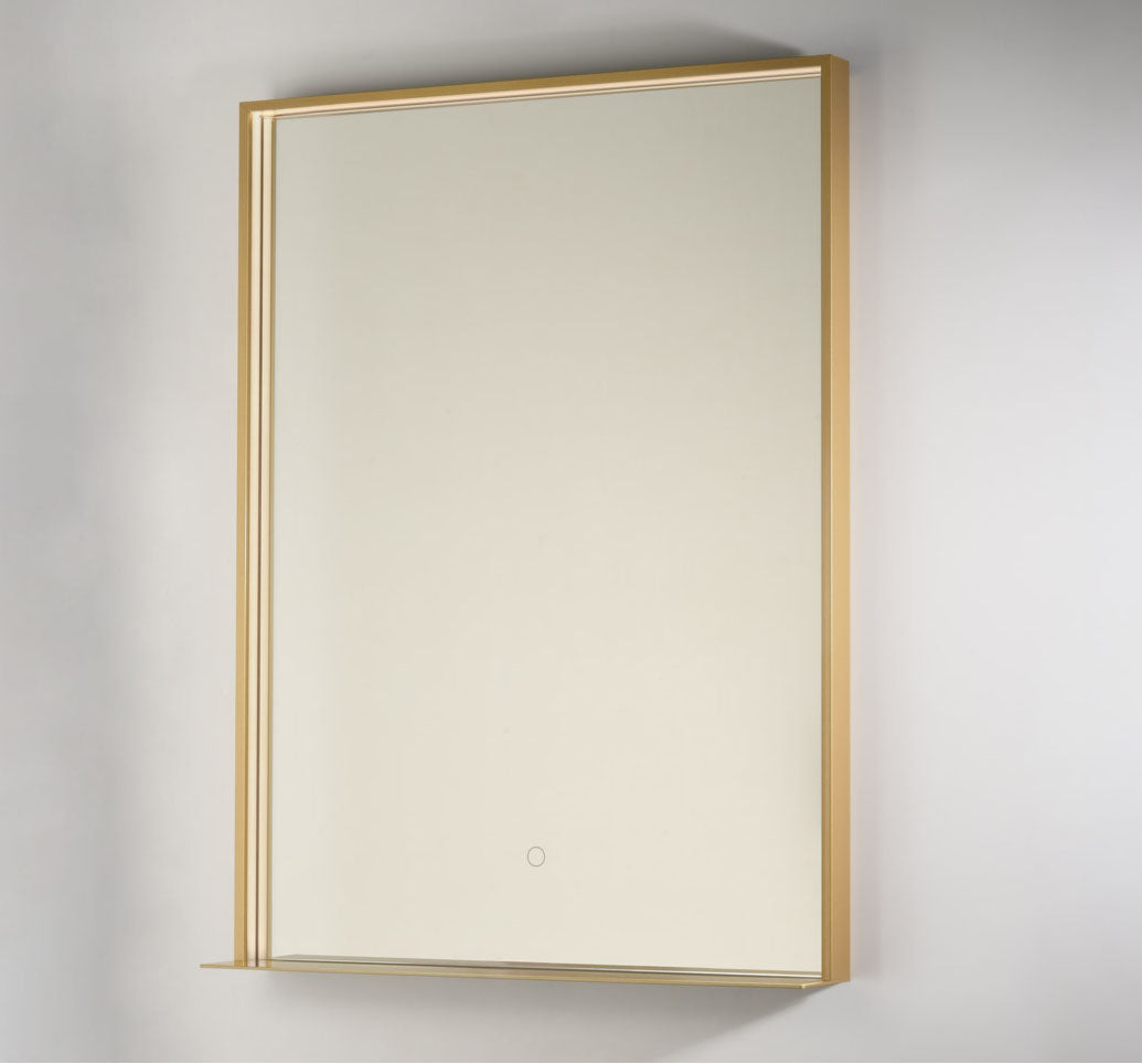 Emporio Bagno Fenice 600 x 800mm Rectangular Brushed Gold LED Mirror With Demister
