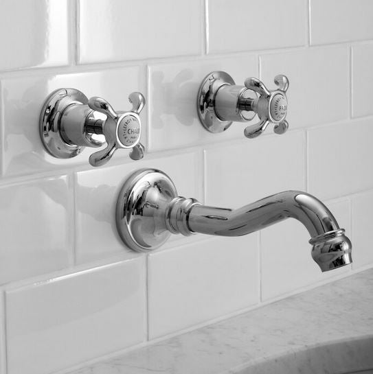 Lefroy Brooks La Chapelle 3 Hole Wall Mounted Basin Mixer (choose finish)