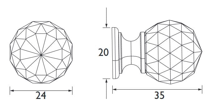 Crystal & Chrome Door Knob