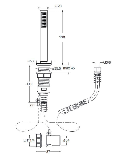 Crosswater Follow Me Chrome Round Pull Out Bath Hand Shower