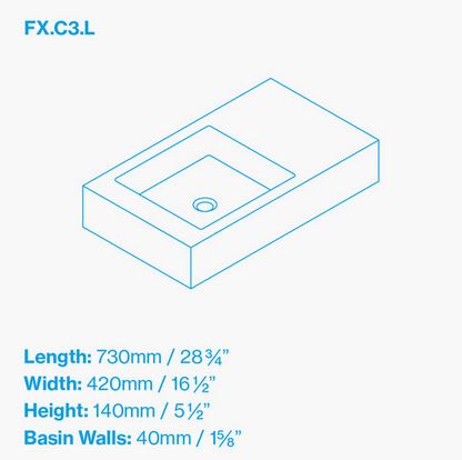 Kast Fox Basin 730 x 420mm (Choose Colour/Handing)