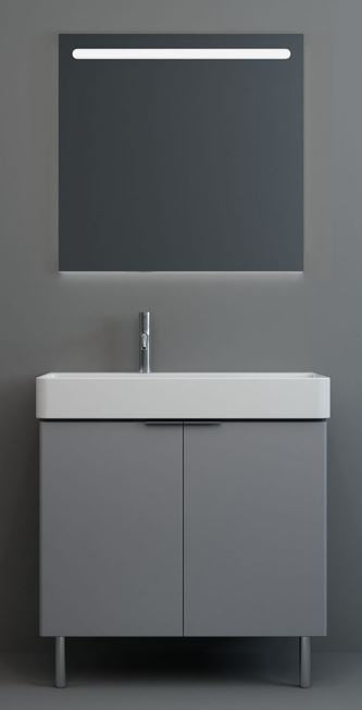 Essentials Blade 800mm Two Door Floor Standing Cabinet, 460mm Deep in Matt Grey
