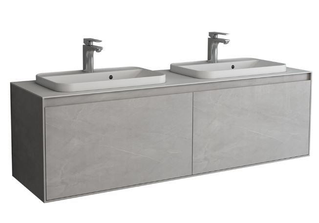 Essentials Arco 1600mm Twin Double Single Drawer Cabinet in Slate