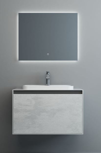 Essentials Arco 800mm Single Drawer Cabinet in Natural Stone