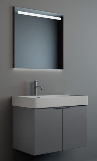 Essentials Blade 800x460mm Two Door Wall Hung Matt Grey Cabinet