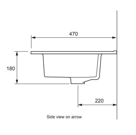 Crosswater Glide/Kai/Vergo/Limit 1TH 510 x 470mm Basin