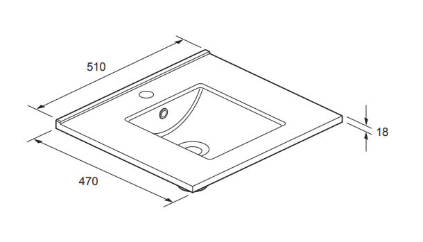 Crosswater Glide/Kai/Vergo/Limit 3TH 510 x 470mm Basin