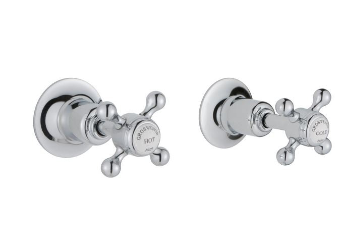 Just Taps Grosvenor Cross Wall Valves 1/2