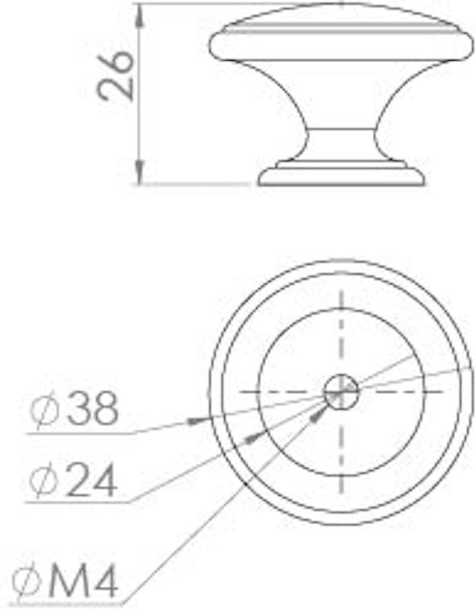 SANEUX Ruse 38mm Knob Handle for Doors