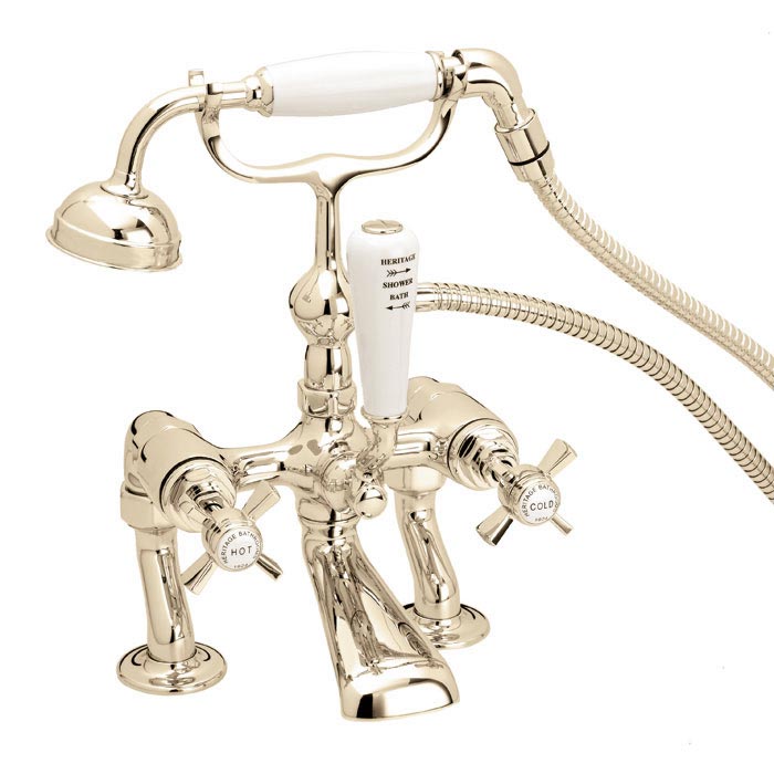 Heritage Dawlish Deck Bath/Shower Mixer (choose finish)