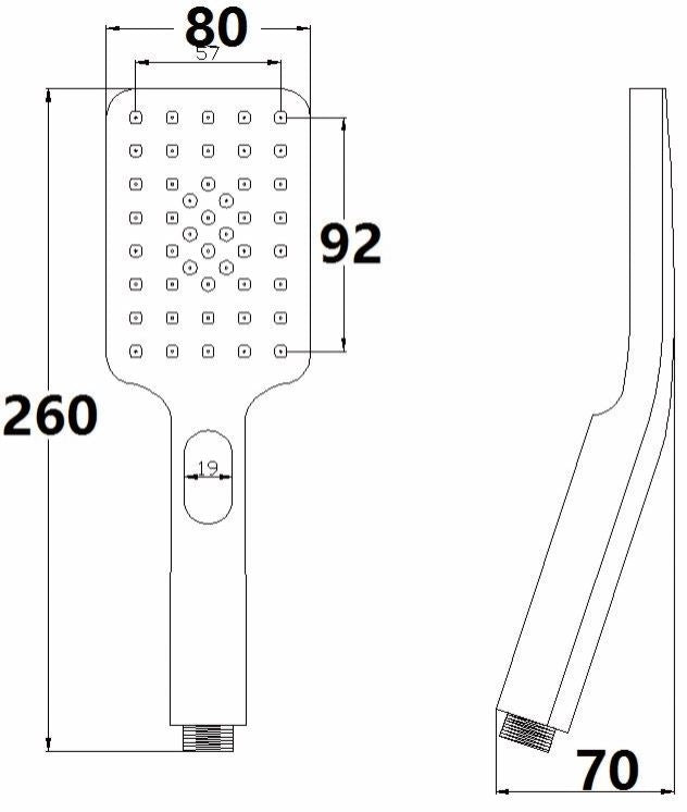 Square Push Button 3 Mode Chrome Shower HeadÂÂ