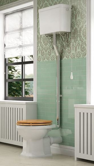 Essentials Wyndham High Level Flush Pipe and Ornate Brackets