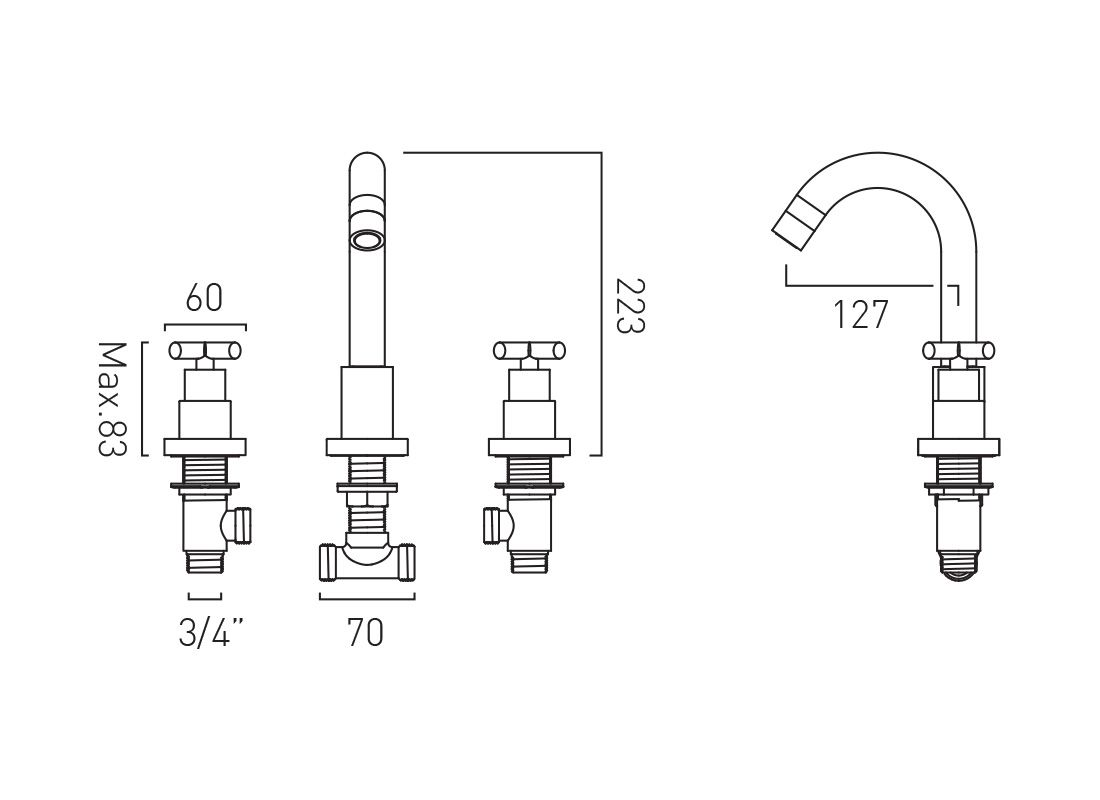 VADO Elements Bath Filler