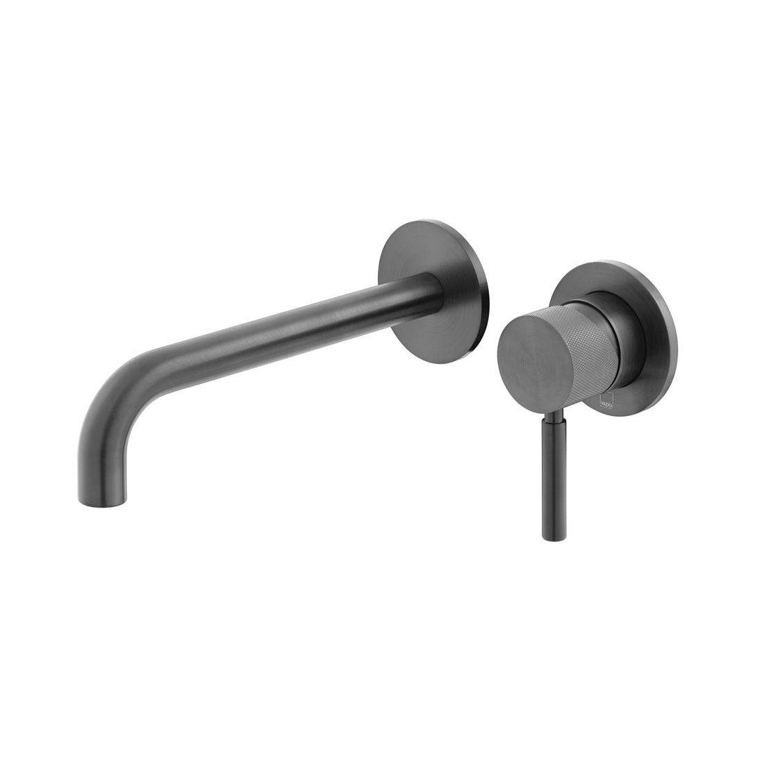 VADO Knurled Accents Slimline Wall Mounted Basin Mixer 180mm Spout