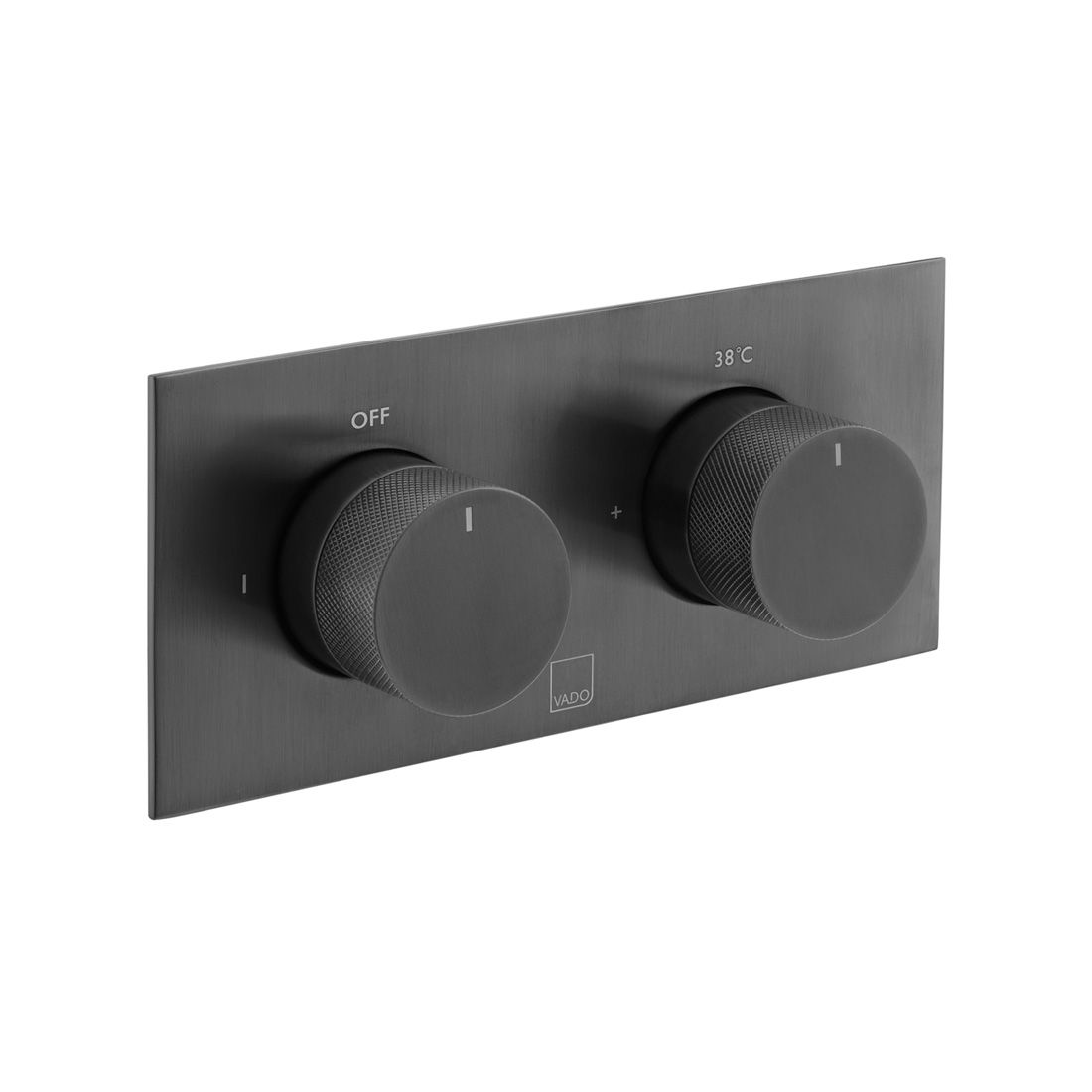 VADO Tablet Knurled Accents 2-Outlet Thermostatic Shower Valve