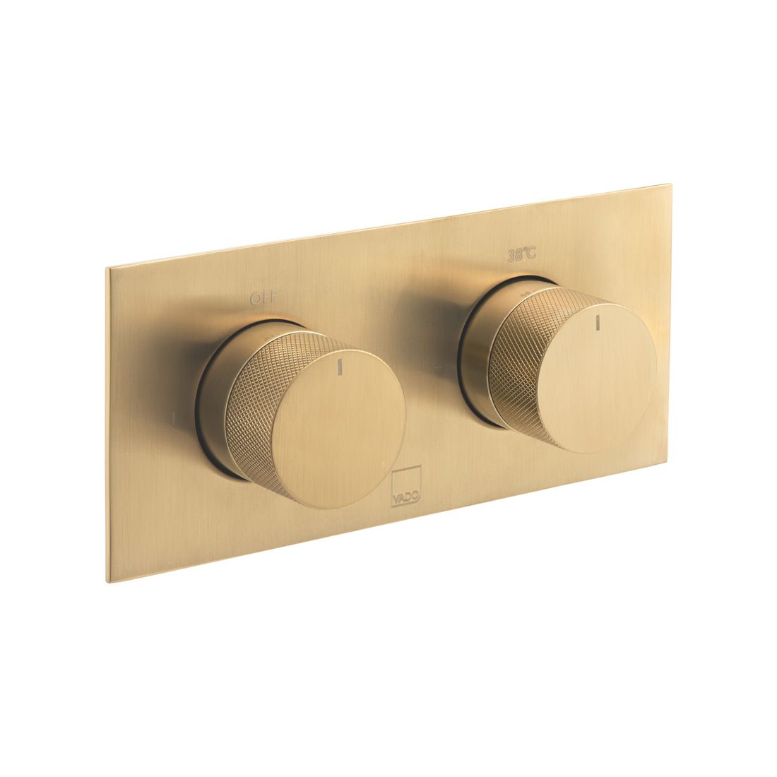 VADO Tablet Knurled Accents 2-Outlet Thermostatic Shower Valve