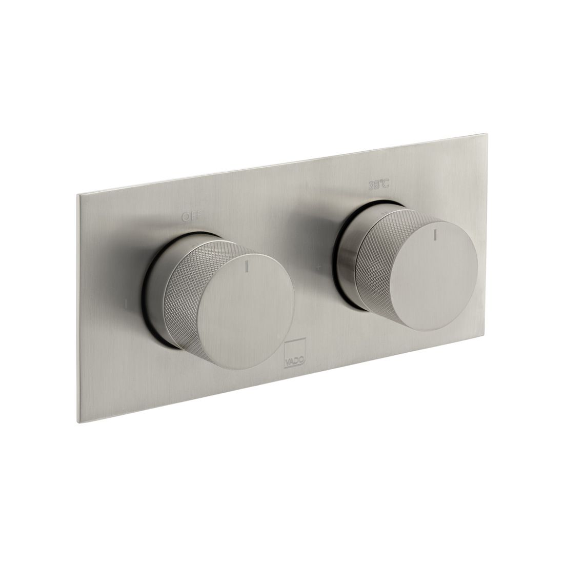 VADO Tablet Knurled Accents 2-Outlet Thermostatic Shower Valve