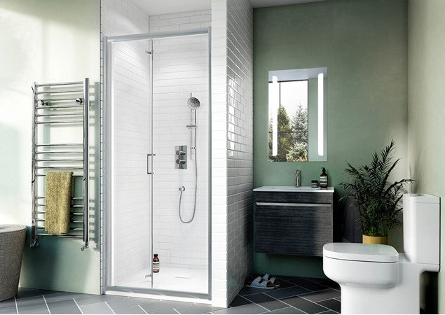 Crosswater Kai 6 Bi-Fold Door 800mm Silver Frame 6mm