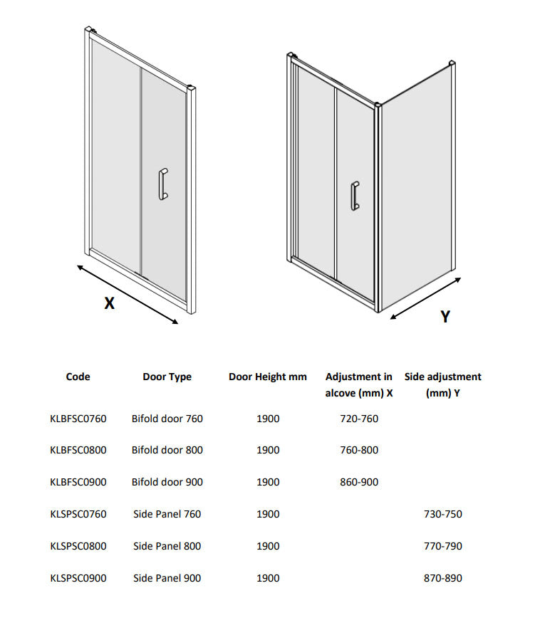 Crosswater Kai 6 760mm Bi-Fold Shower Door Silver Frame