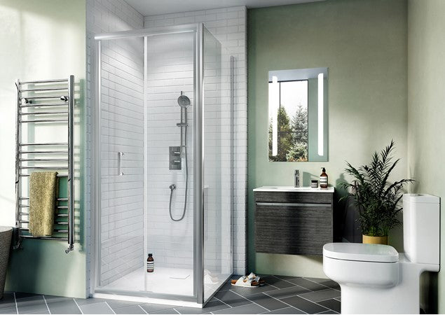 Crosswater Kai 6 760mm Bi-Fold Shower Door Silver Frame