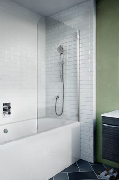 Crosswater Discover Modern Kai 6 Single Hinged 900mm Bath Screen