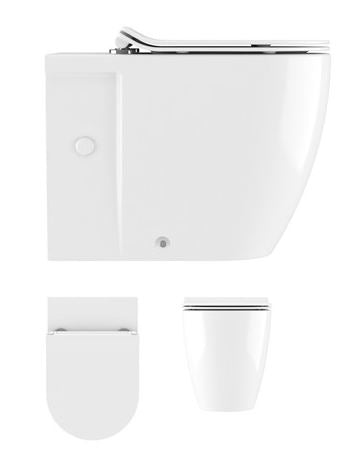 Kai X 400 x 360mm Round Back To Wall Pan in White