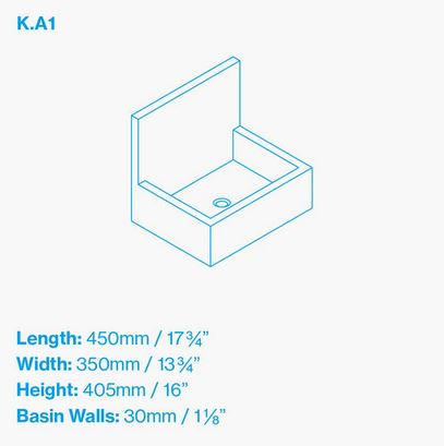 Kast Kern Basin 450 x 350mm (Choose Colour)