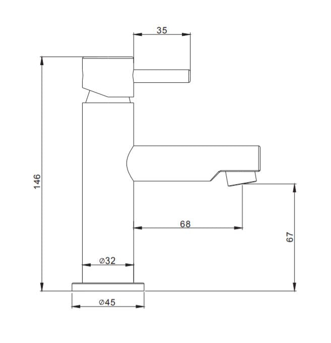 Crosswater Kai Lever Mini Cloakroom Monobloc Basin Mixer
