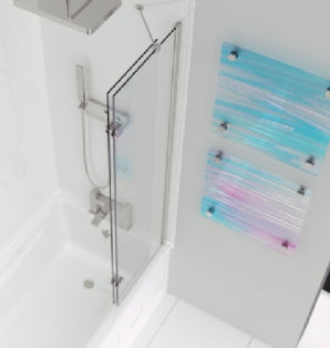 Kudos 2 Panel Framless In-Folding Bath Screen 1500 x 875mm