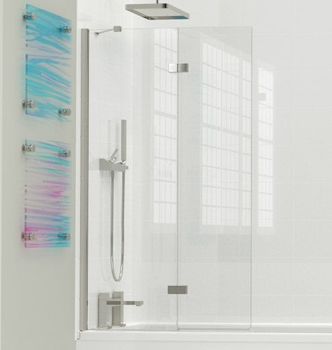 Kudos 2 Panel Framless In-Folding Bath Screen 1500 x 875mm