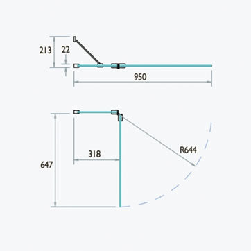 Kudos 2 Panel Framless Out-Swing Bath Screen 1500 x 950mm Silver Frame With Clear Glass