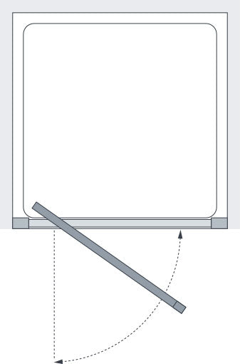 Lakes Semi Framless 750mm Pivot Shower Door Silver Frame Clear Glass 6mm
