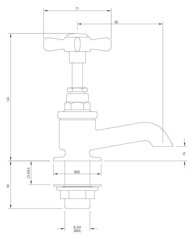Lefroy Brooks Classic Bath Pillar Taps (choose finish)