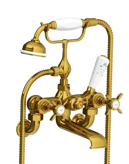 Lefroy Brooks Classic Wall Mounted Bath Shower Mixer With Hose & Handset (choose finish)